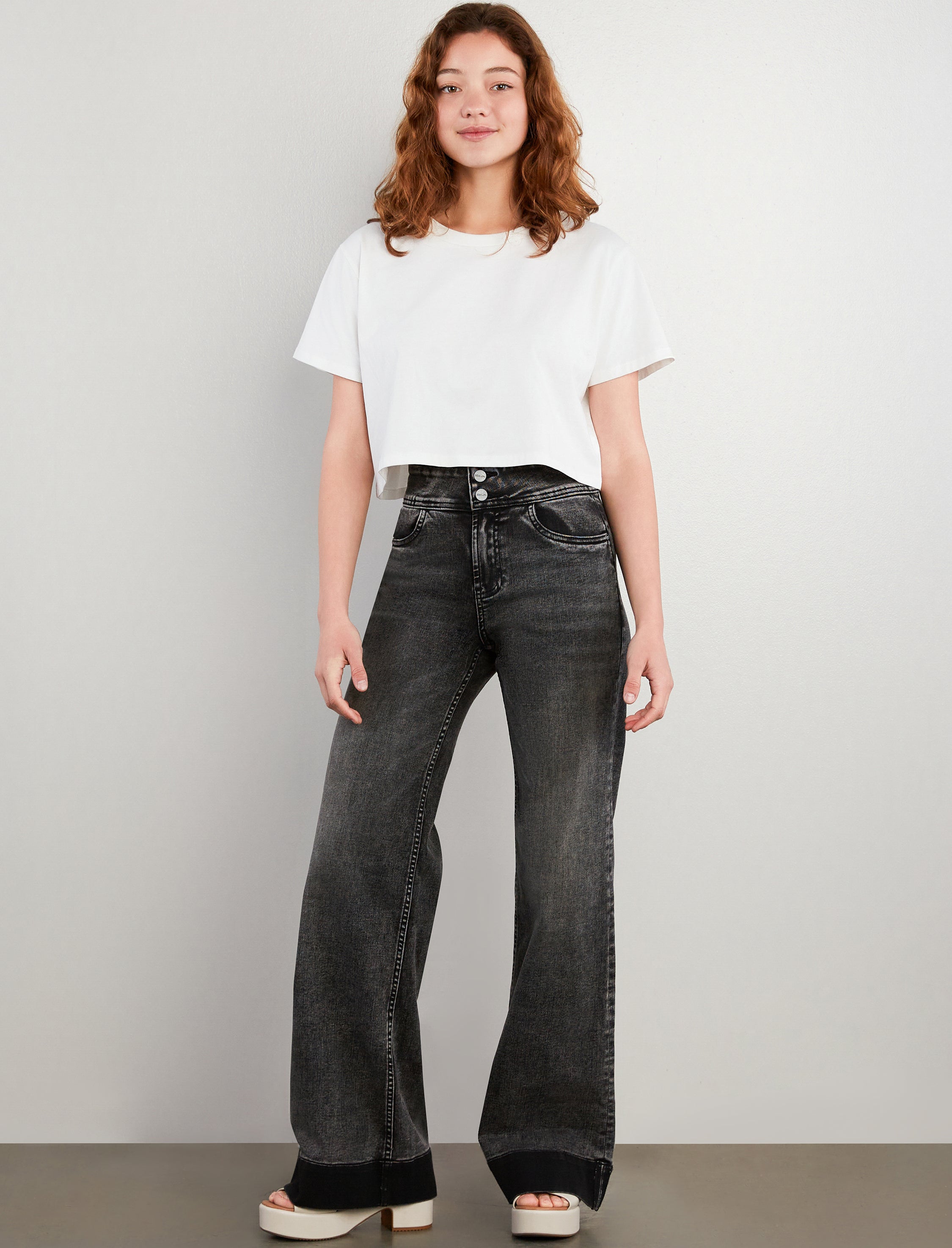 Women's Mighty High Rise Wide Leg Jeans - Hint of Blu