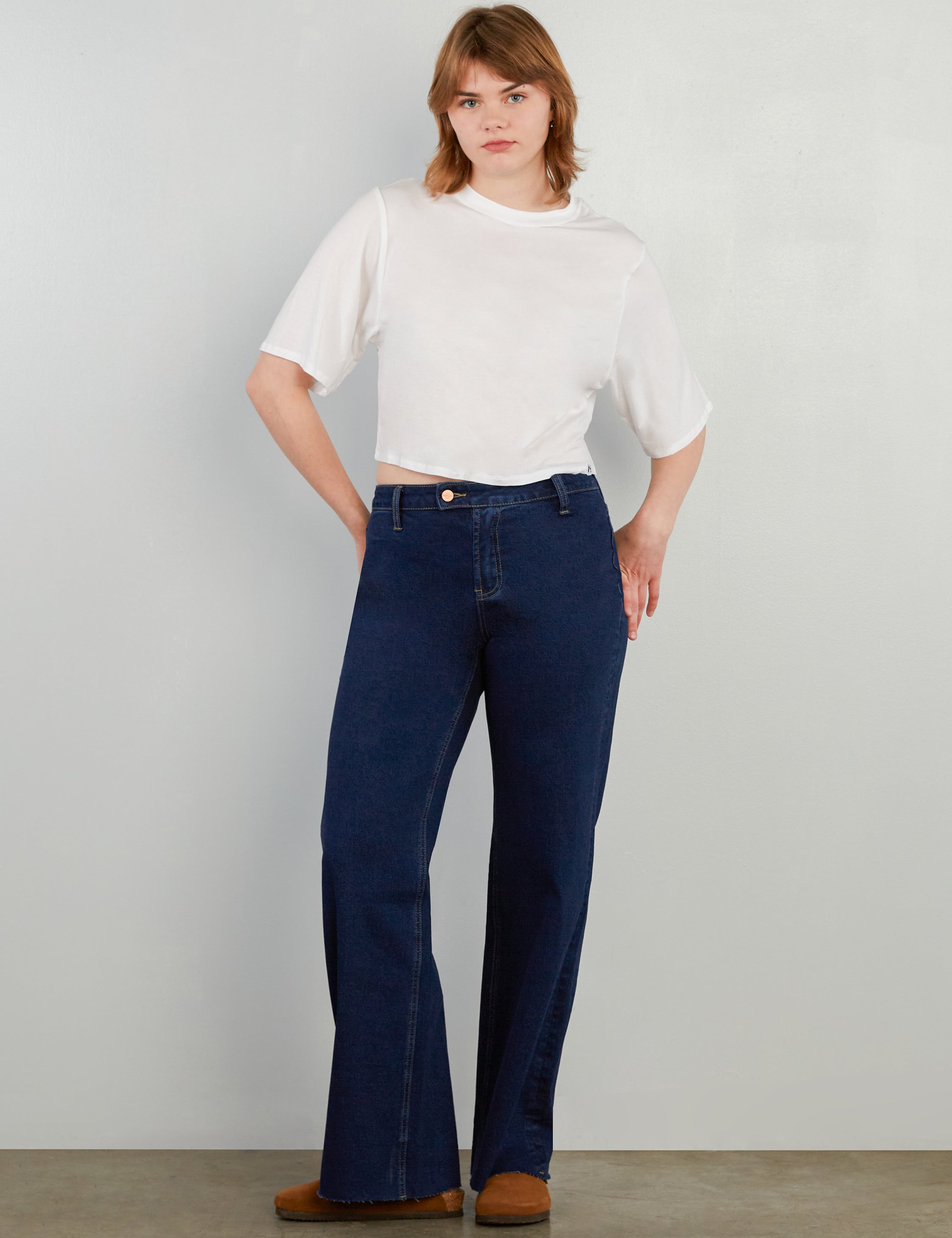 Flat Front Wide Leg Jean