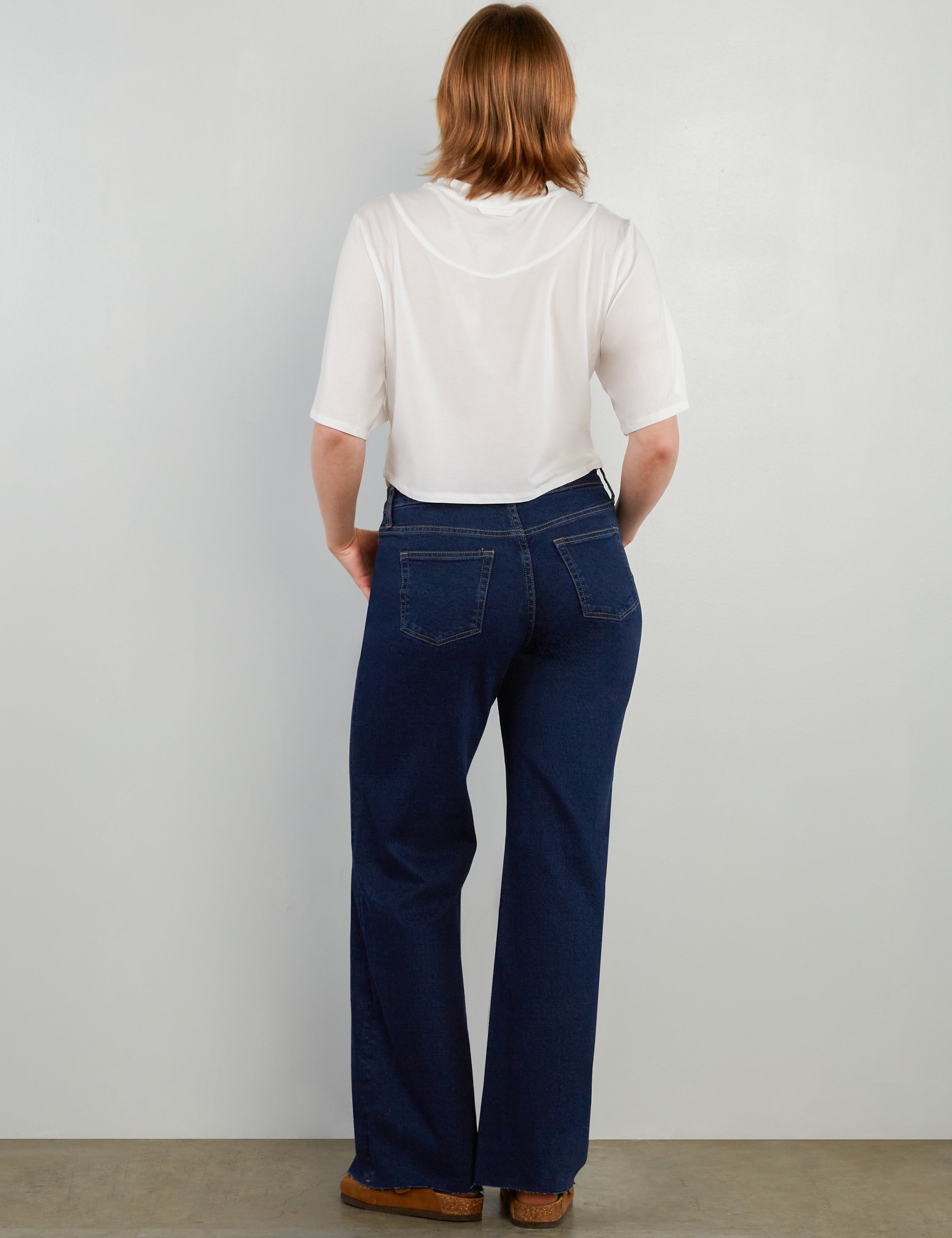 Flat Front Wide Leg Jean