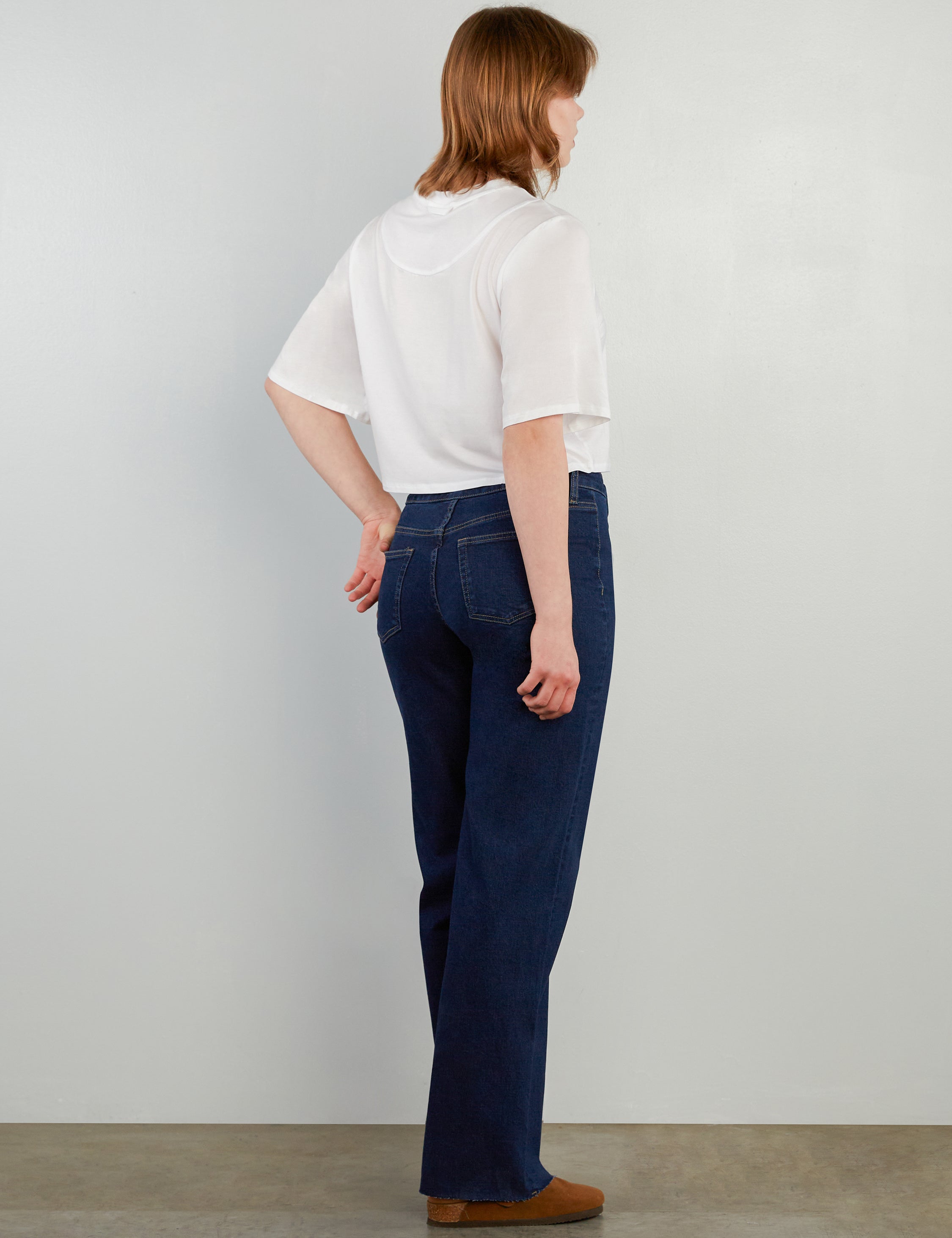 Flat Front Wide Leg Jean