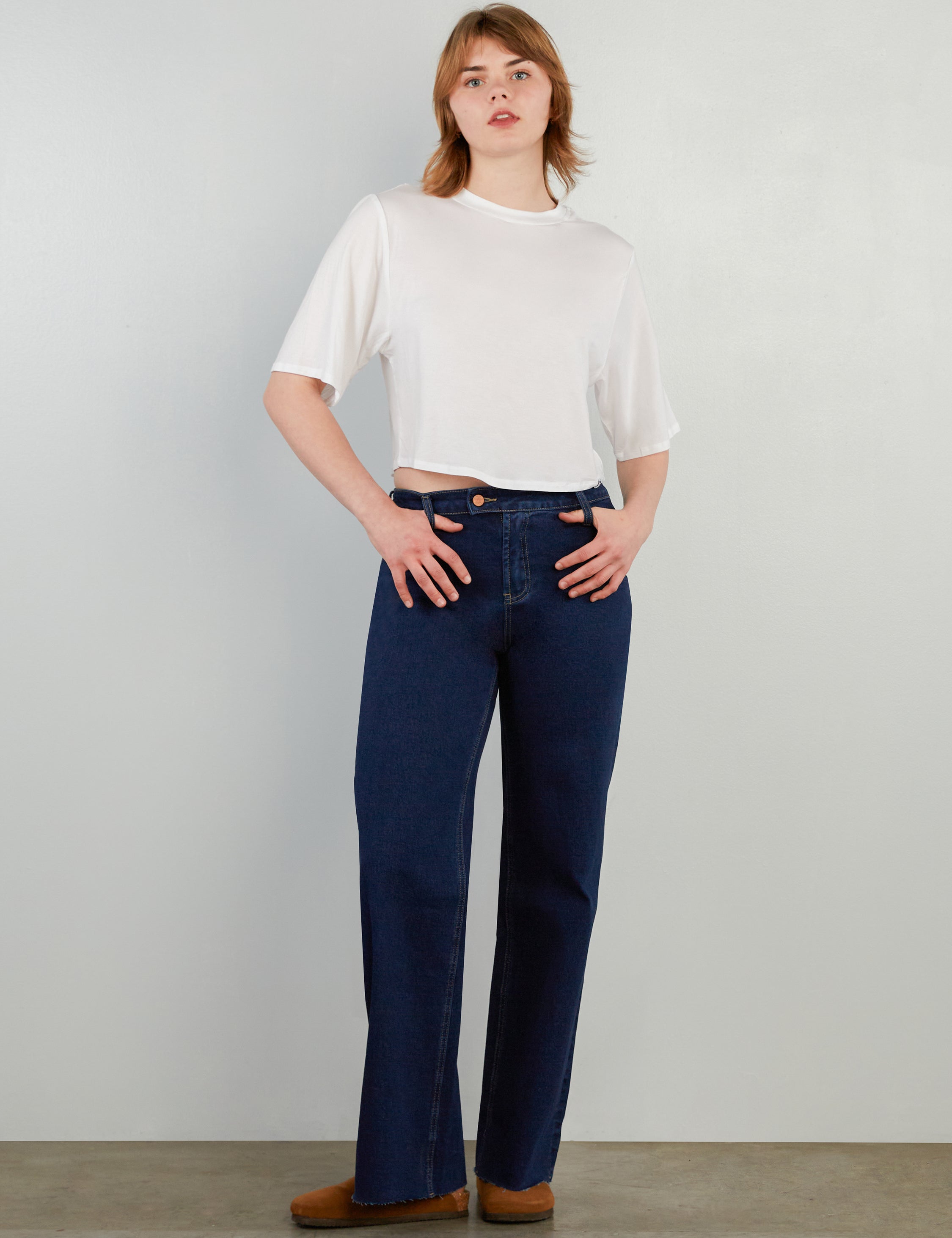 Flat Front Wide Leg Jean