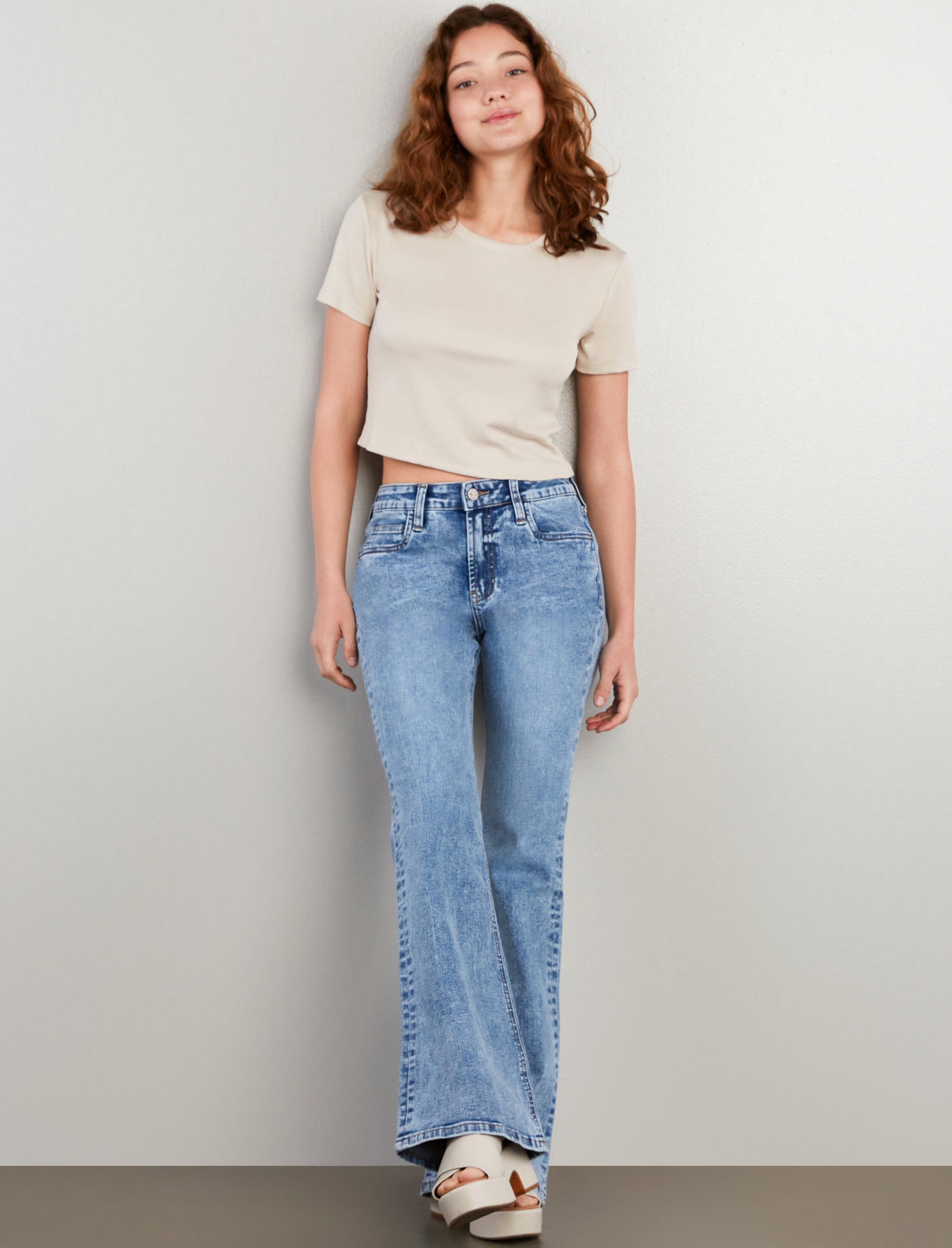 Women's Happy High Rise Flare Jeans - Hint of Blu