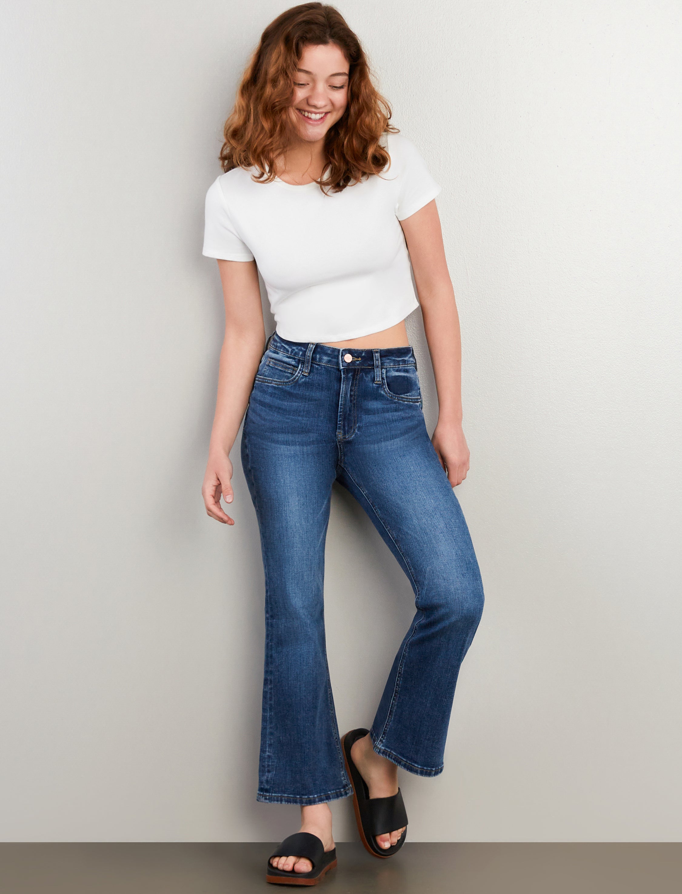 Women's Flare Crop Jeans - Hint of Blu