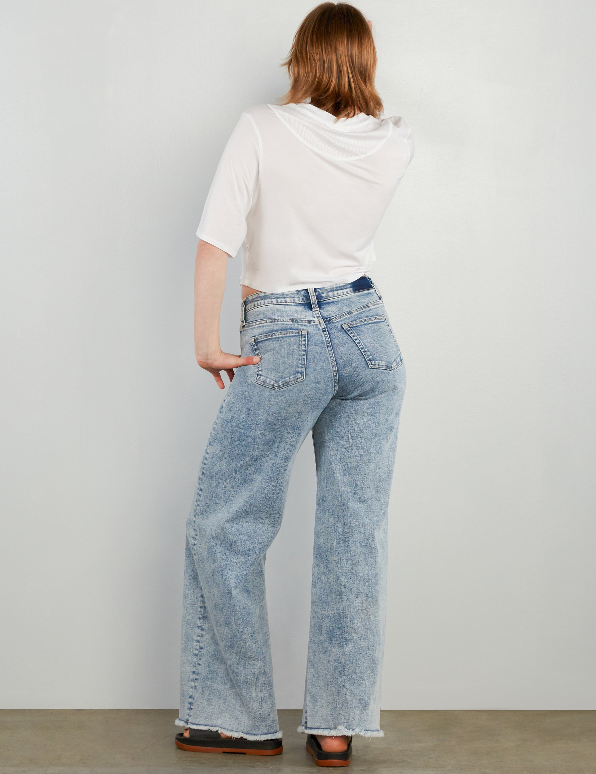Drawstring Wide Leg Jean