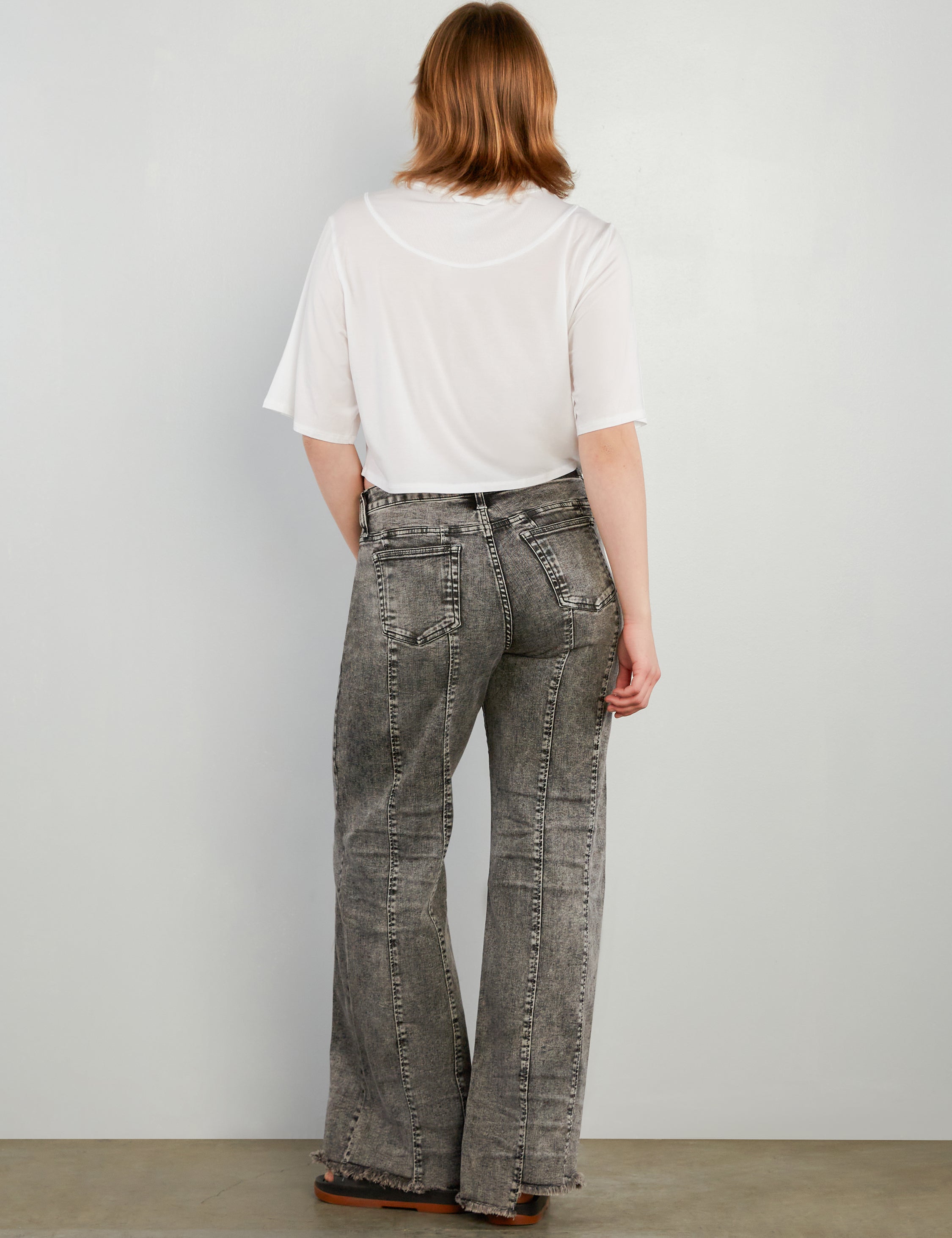 Pintuck Hi-Low Wide Leg