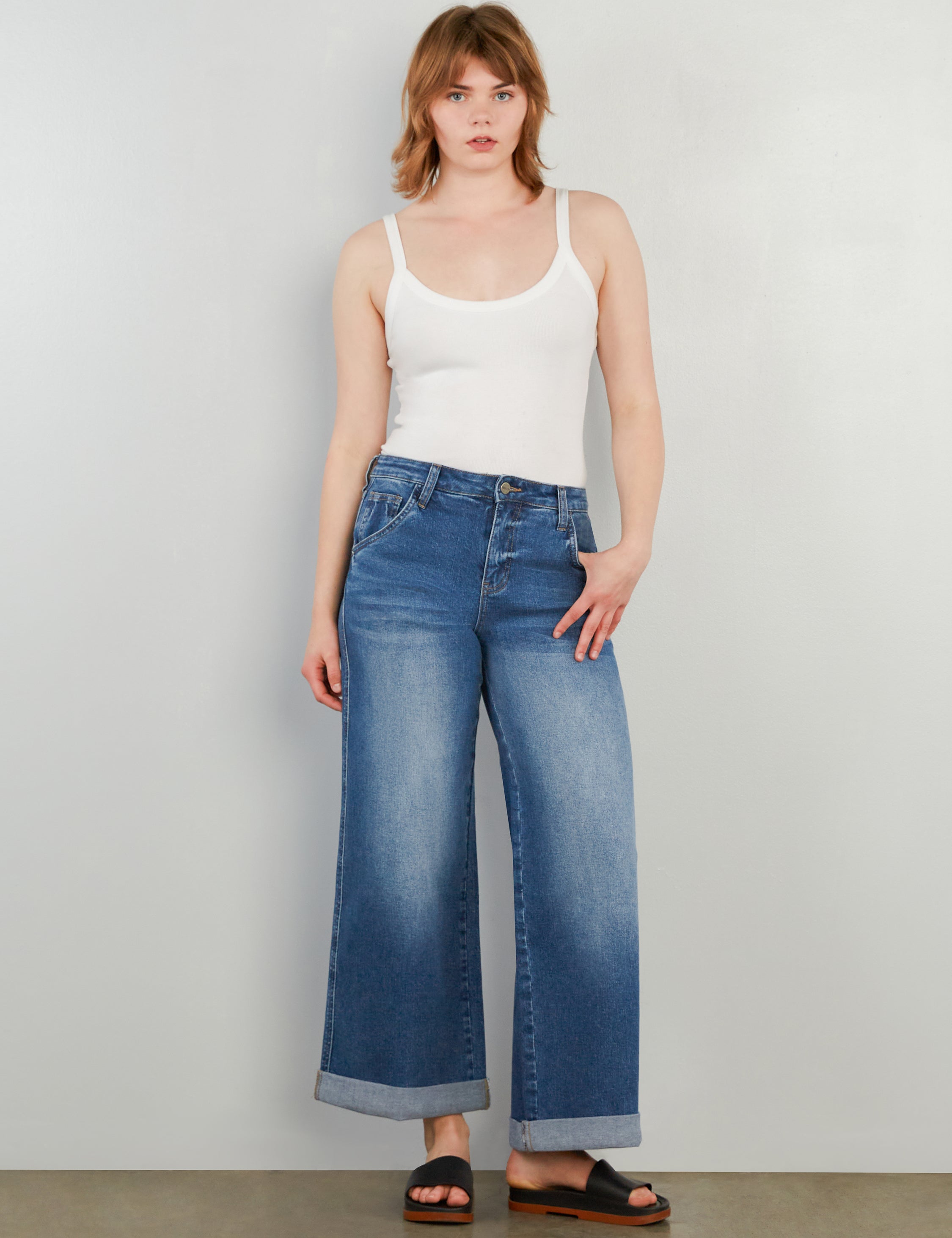 Women's Luna Wide Leg Jeans - Hint of Blu