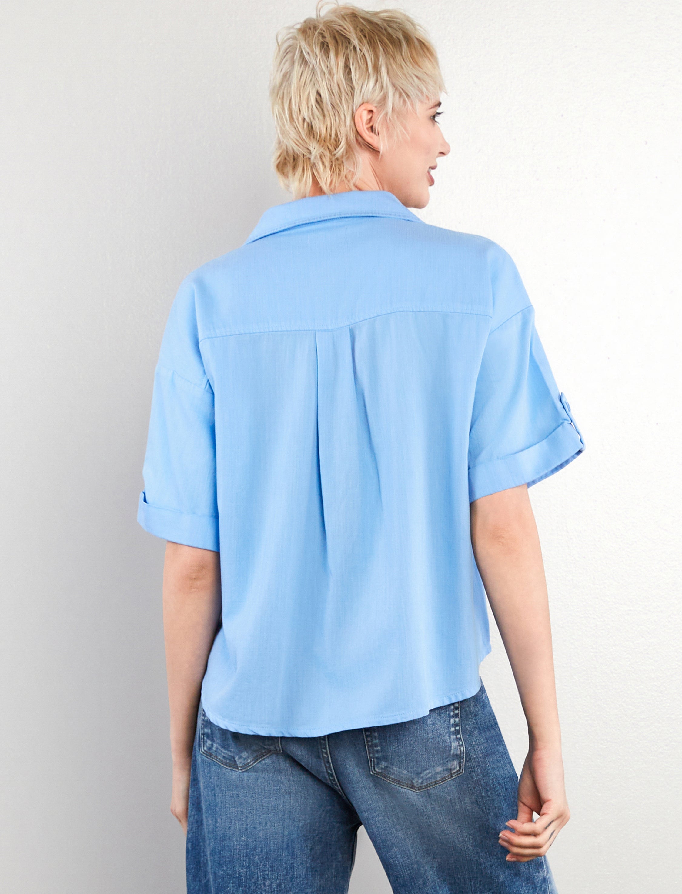 Women's Emma Blue Boxy Top - Hint of Blu