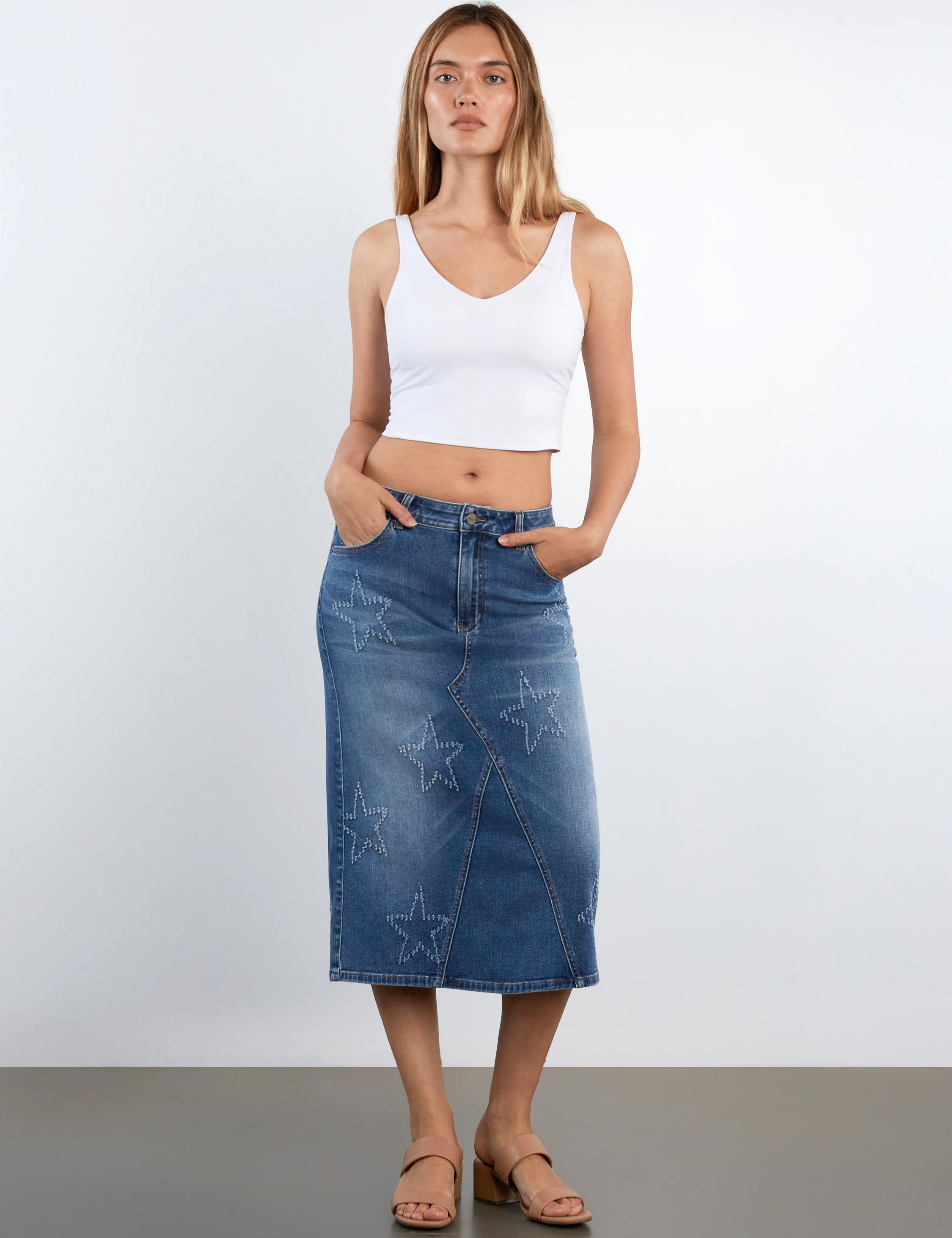 Star Denim Skirt