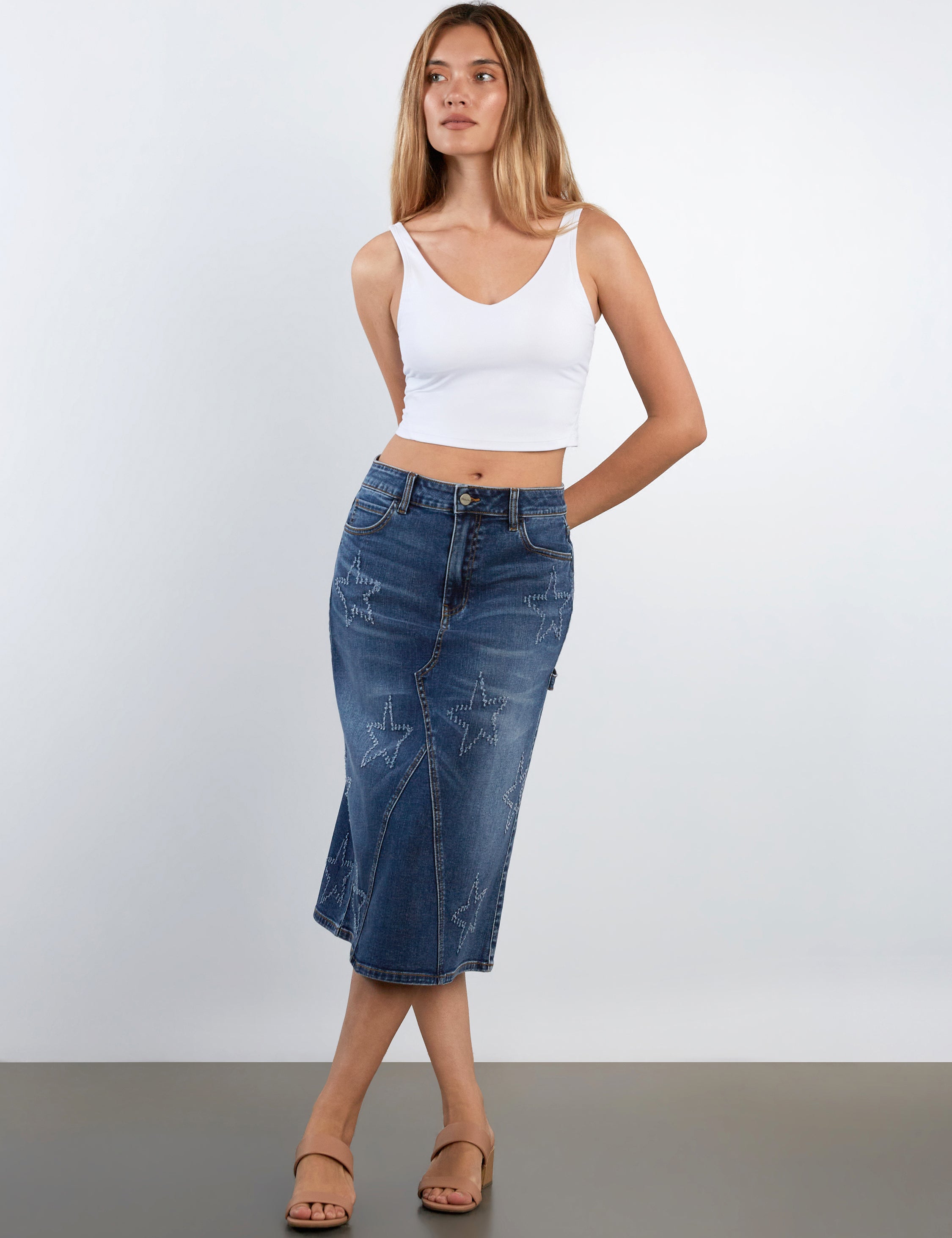 Star Denim Skirt
