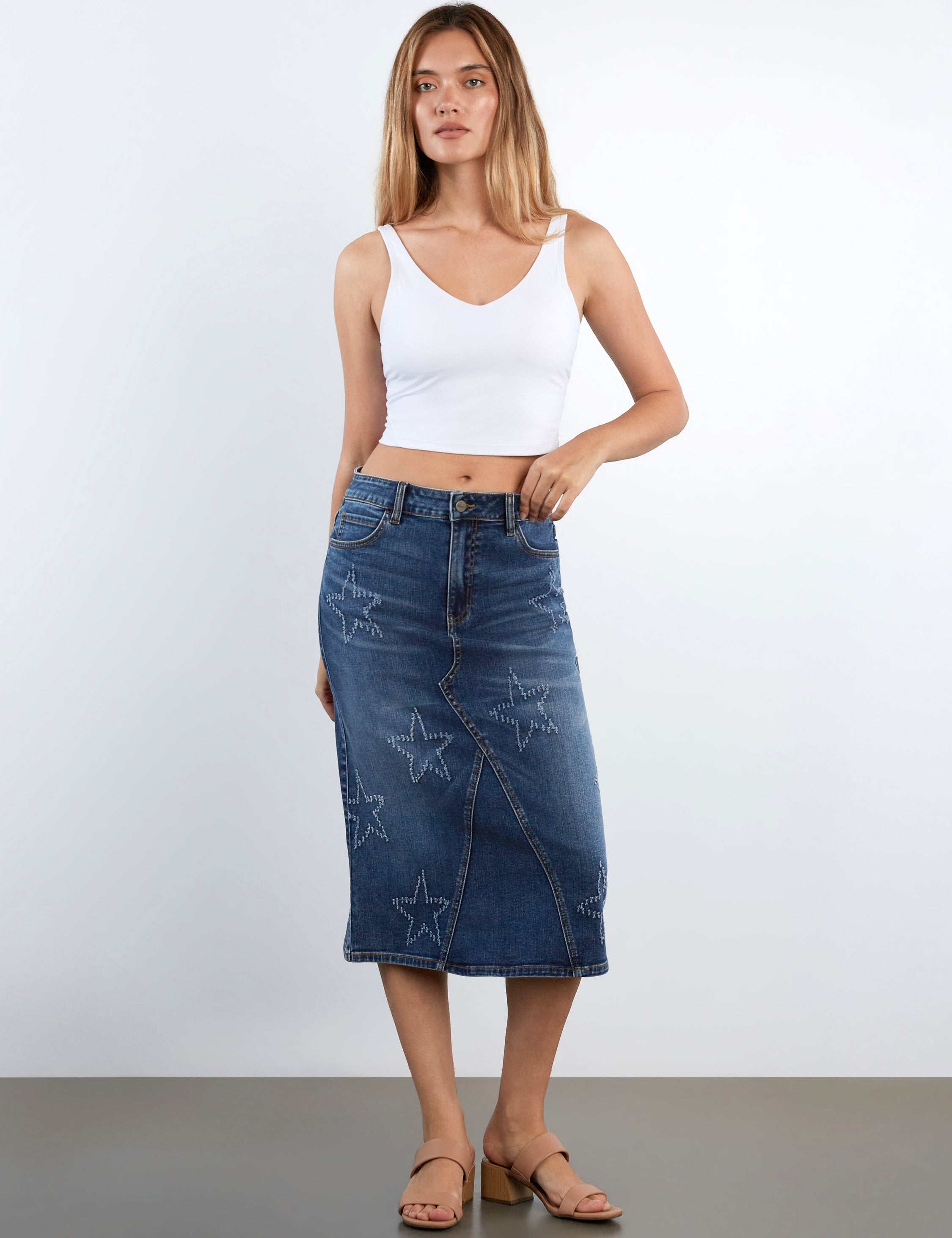 Star Denim Skirt