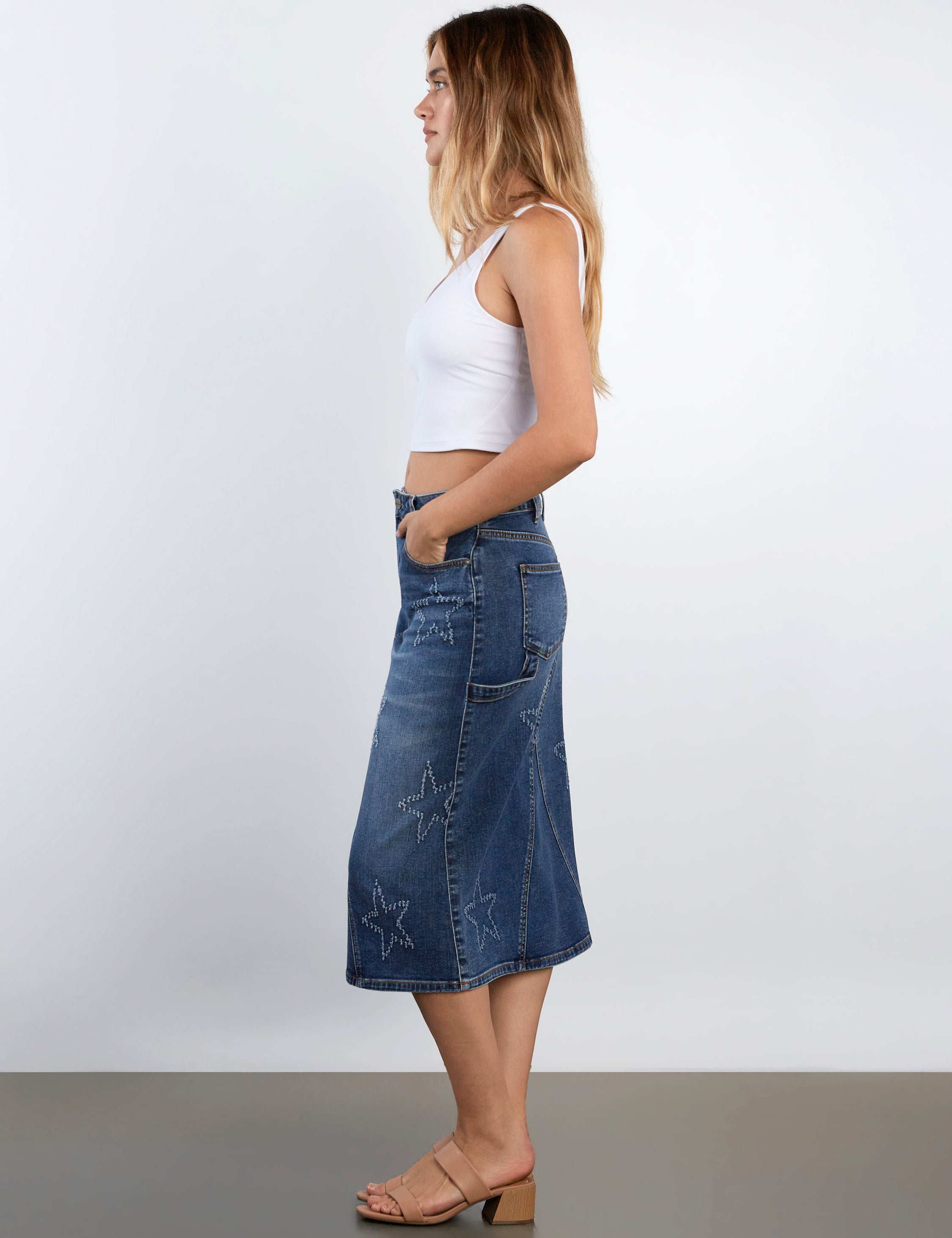 Star Denim Skirt