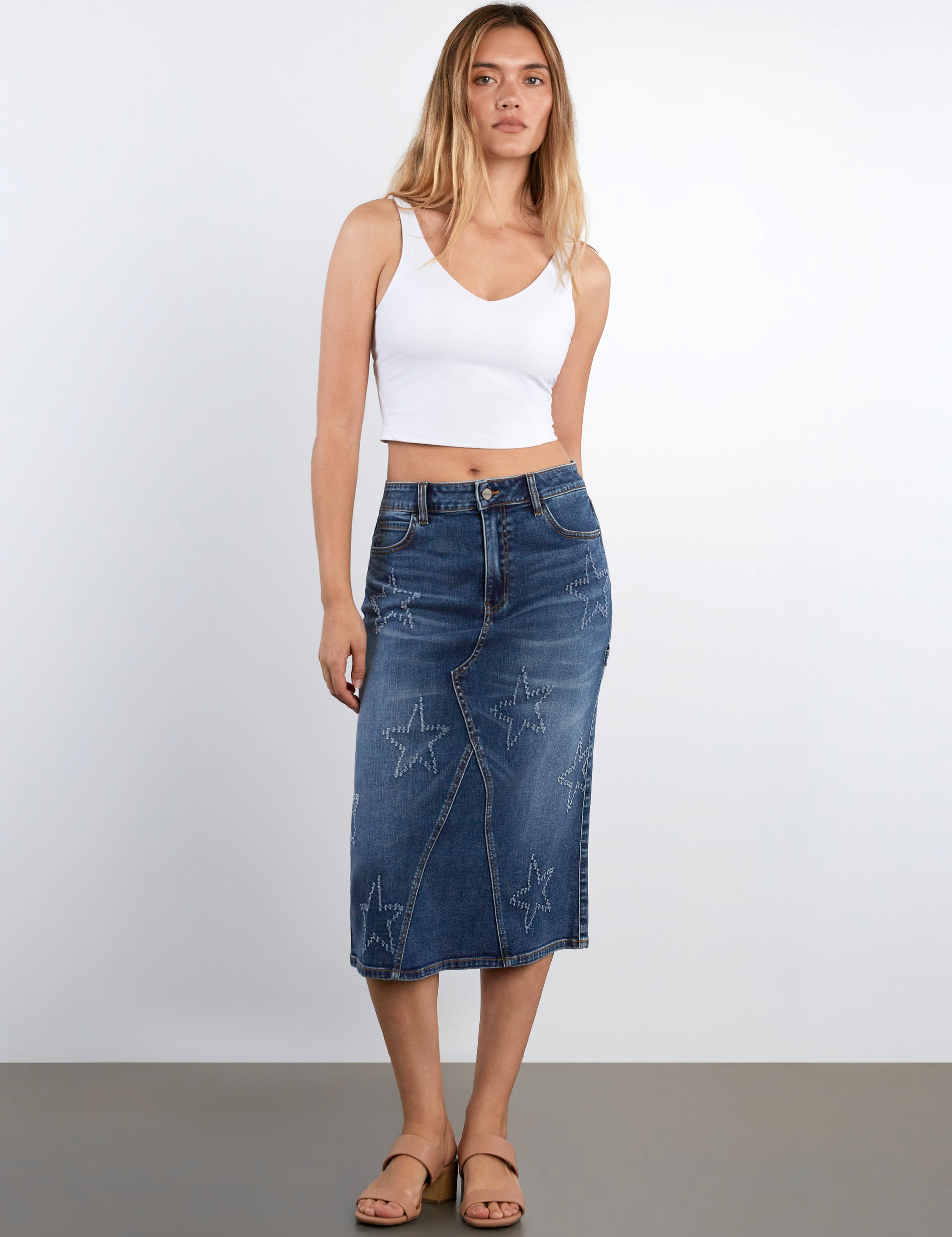 Star Denim Skirt