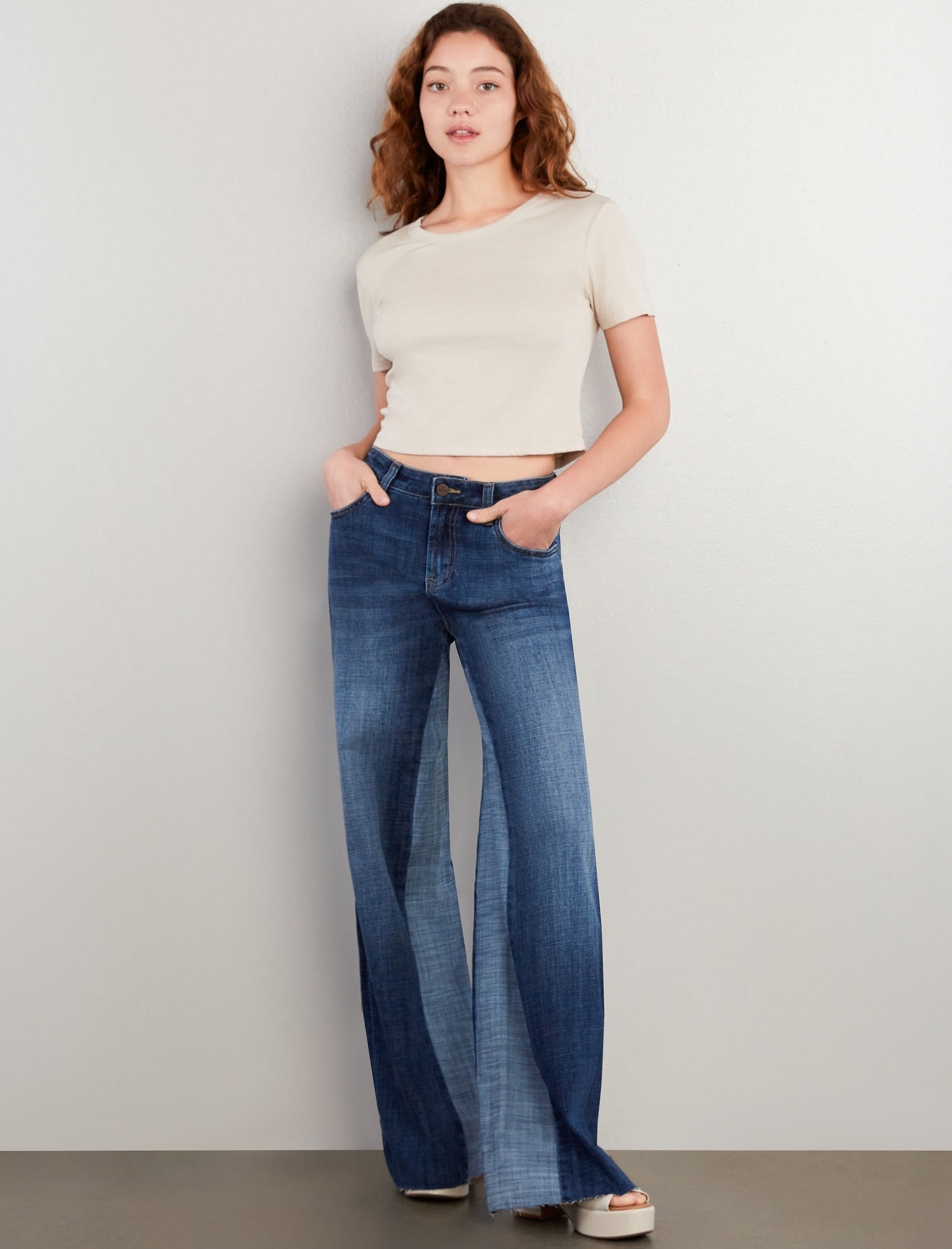 Women's Happy Dual High Rise Wide Leg Jeans - Hint of Blu
