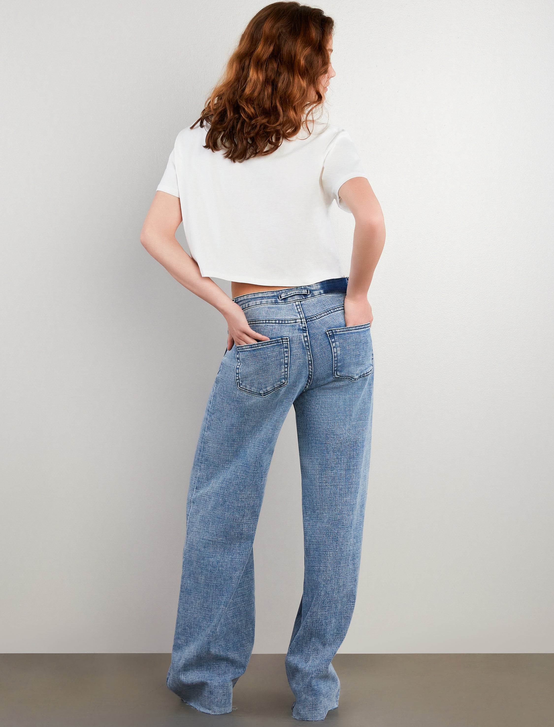 Flat Front Wide Leg Jean