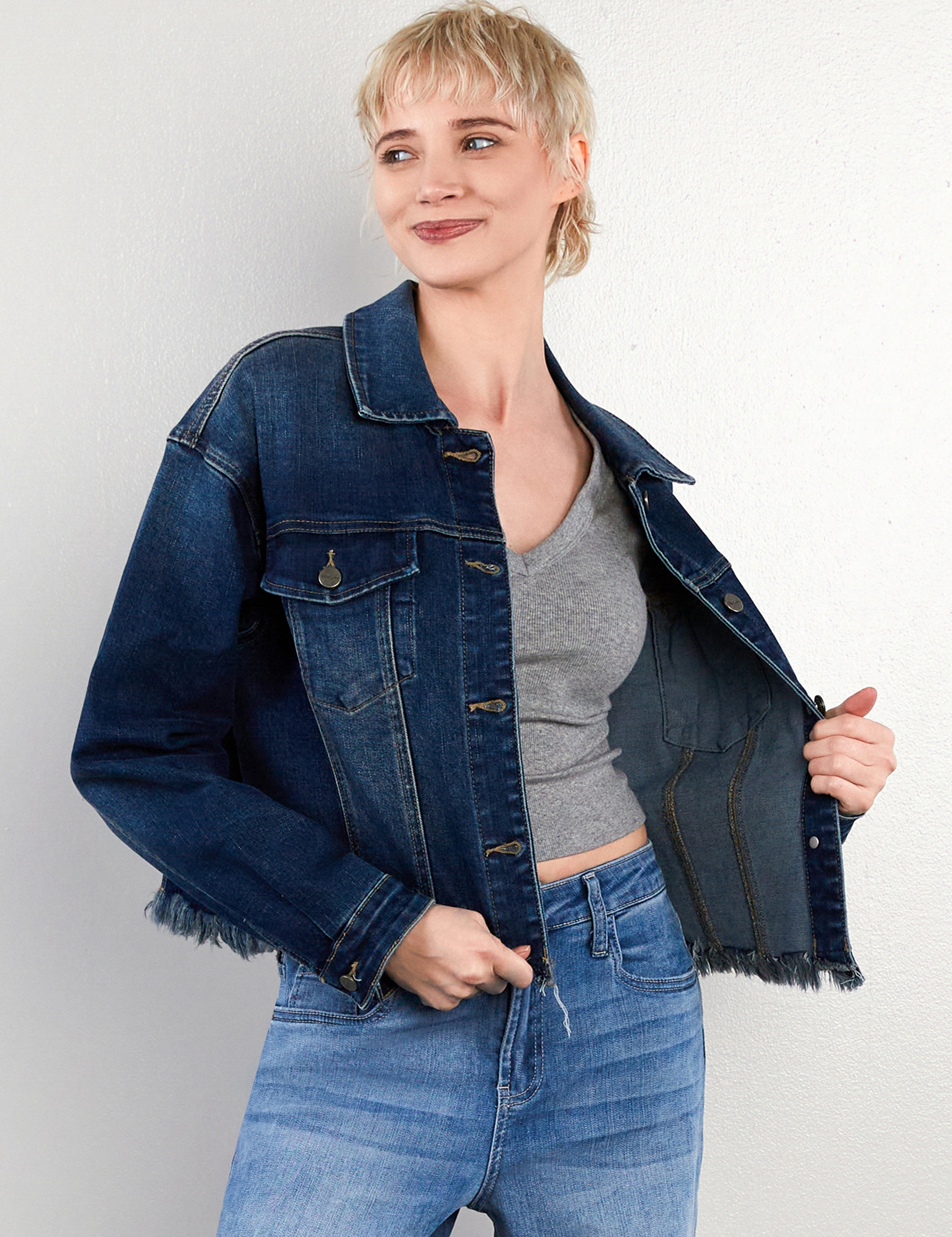 Chop Fray Cut Off Jean Jacket