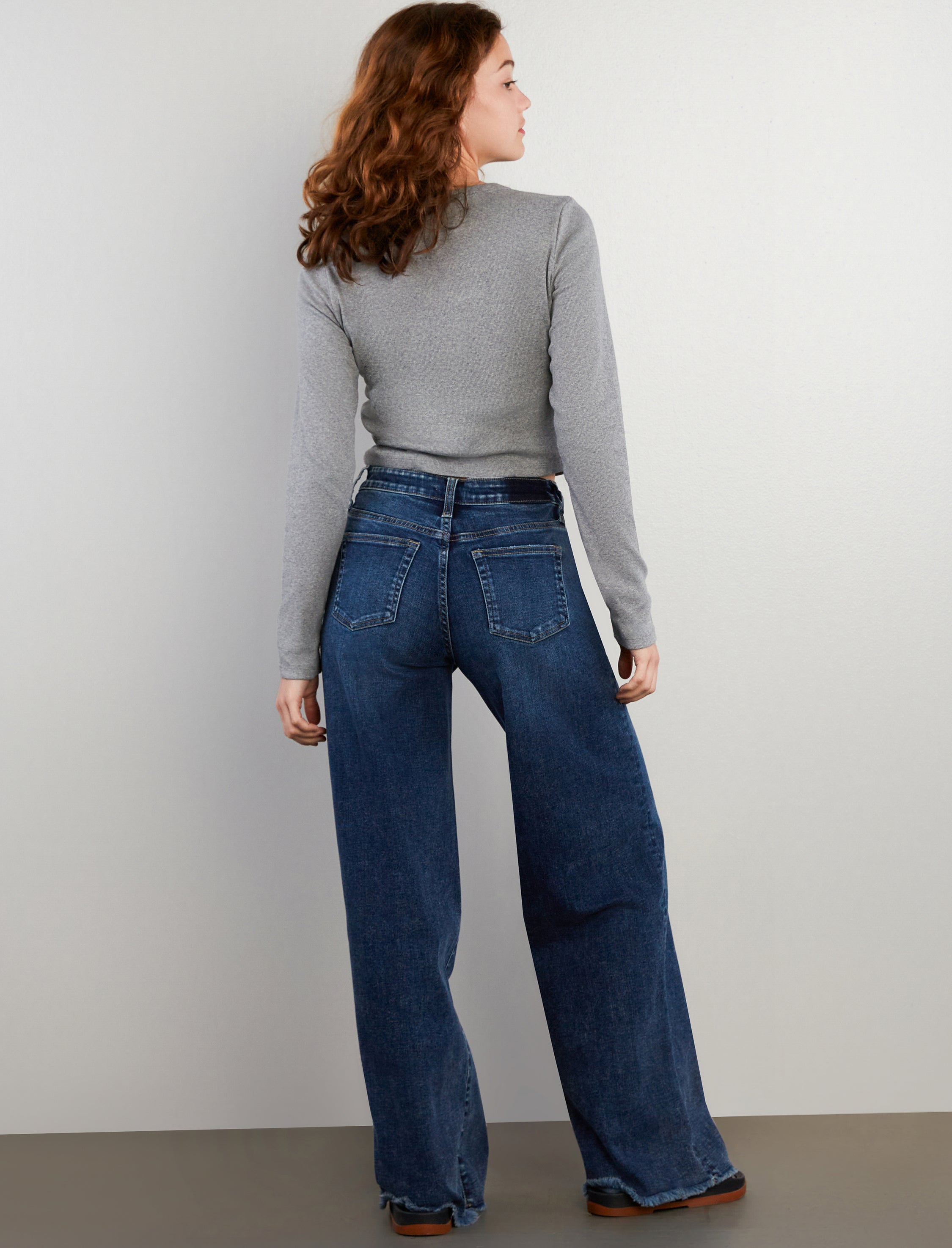 Drawstring Wide Leg Jean