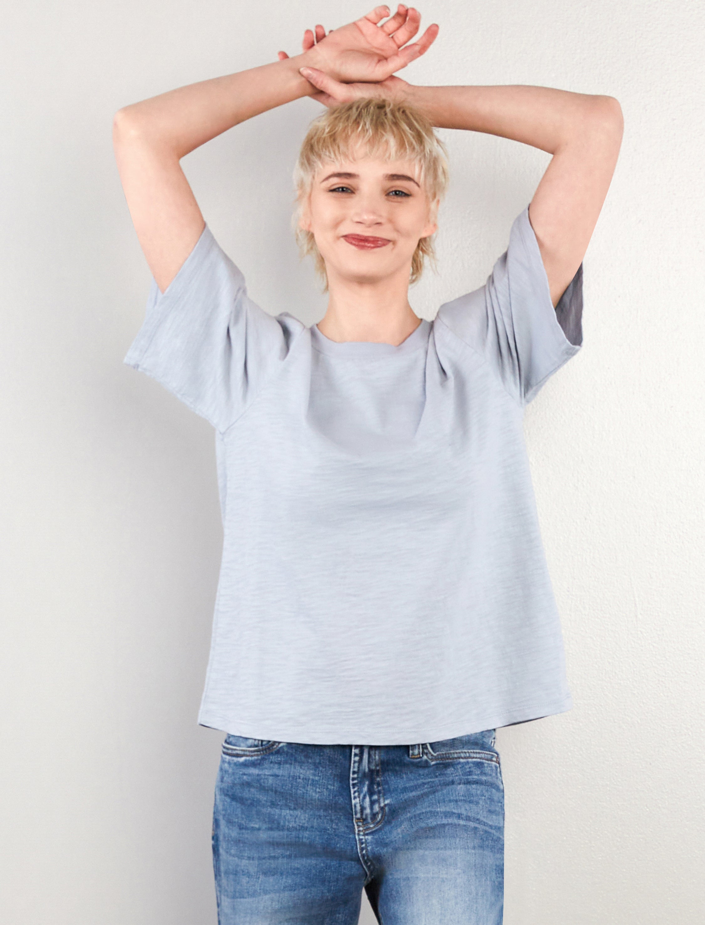 Women's Blue Hig Hug Tee - Hint of Blu
