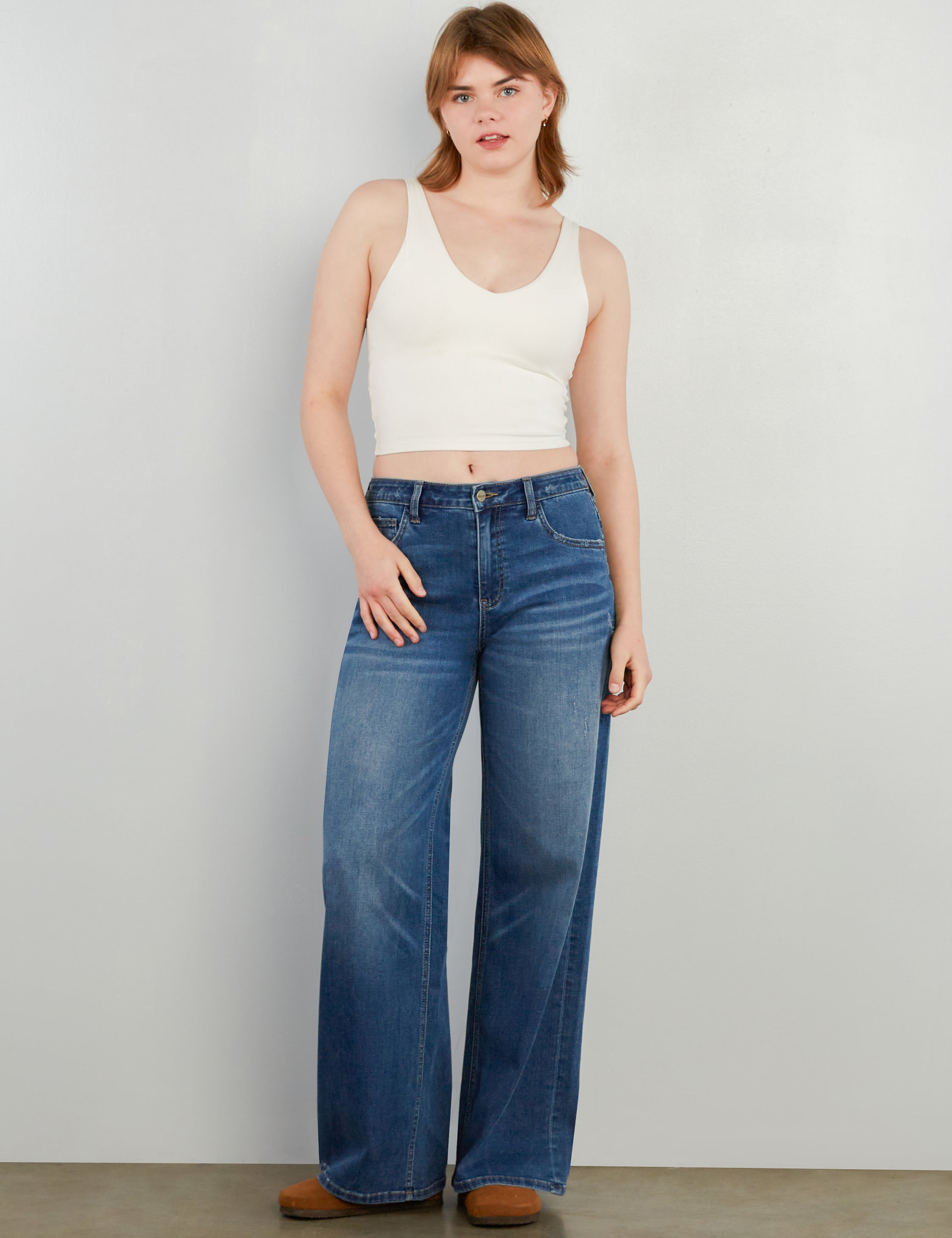 Women's Vintage Wide Leg Jeans - Hint of Blu