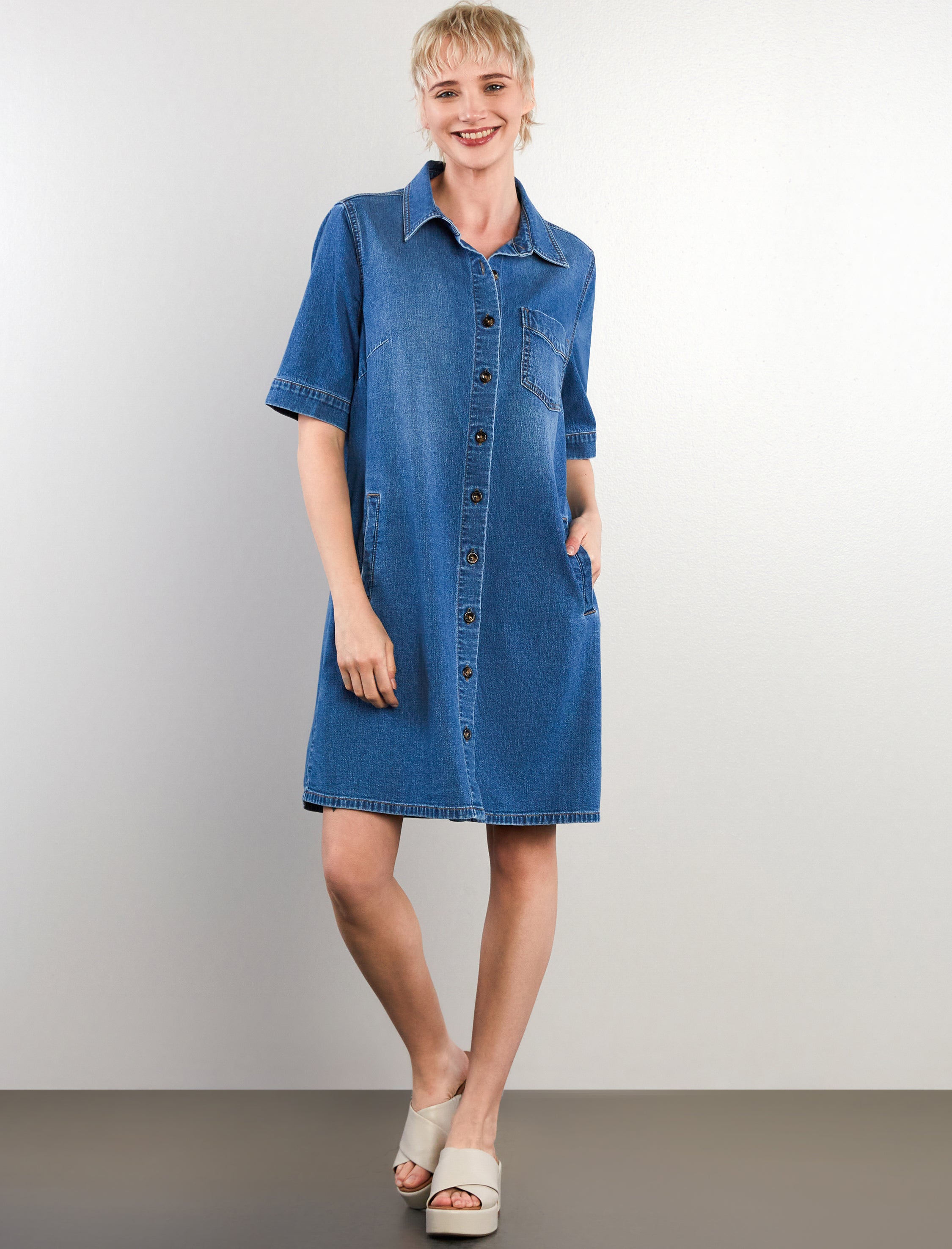 Women's Cora Denim Shirtdress - Hint of Blu