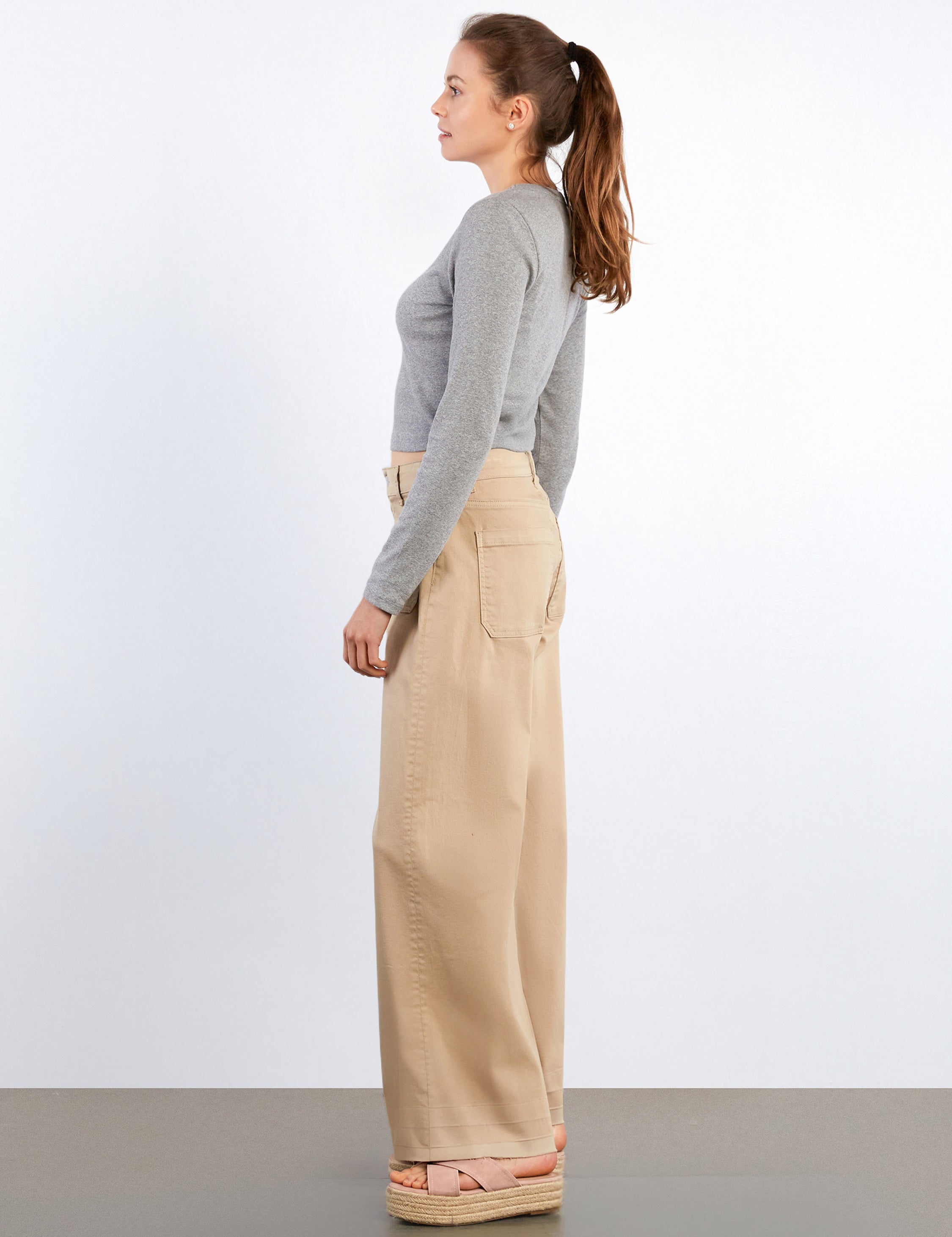 Lucy Wide-Leg Patch Pocket Jeans