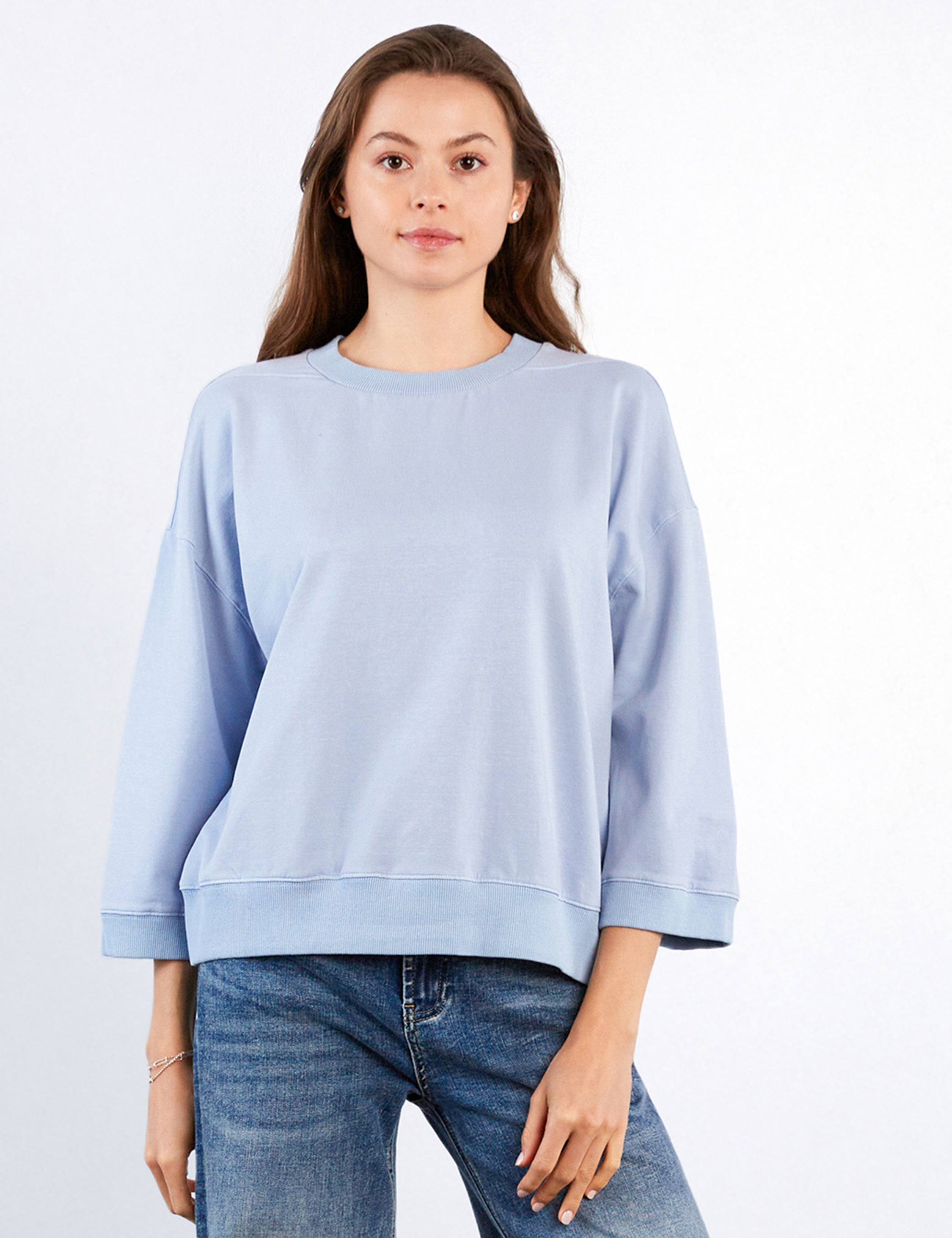 Women's The Daily Boxy Blue Sweatshirt - Hint of Blu