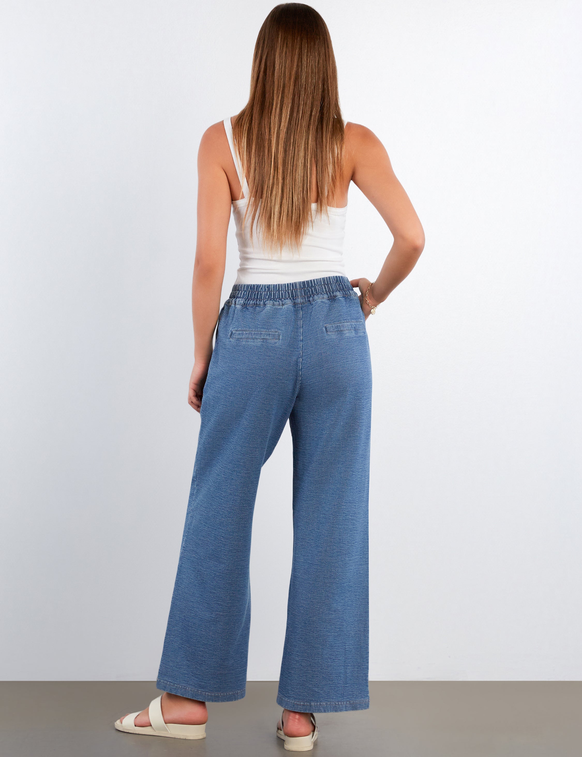 Button Free Knit Denim Jeans