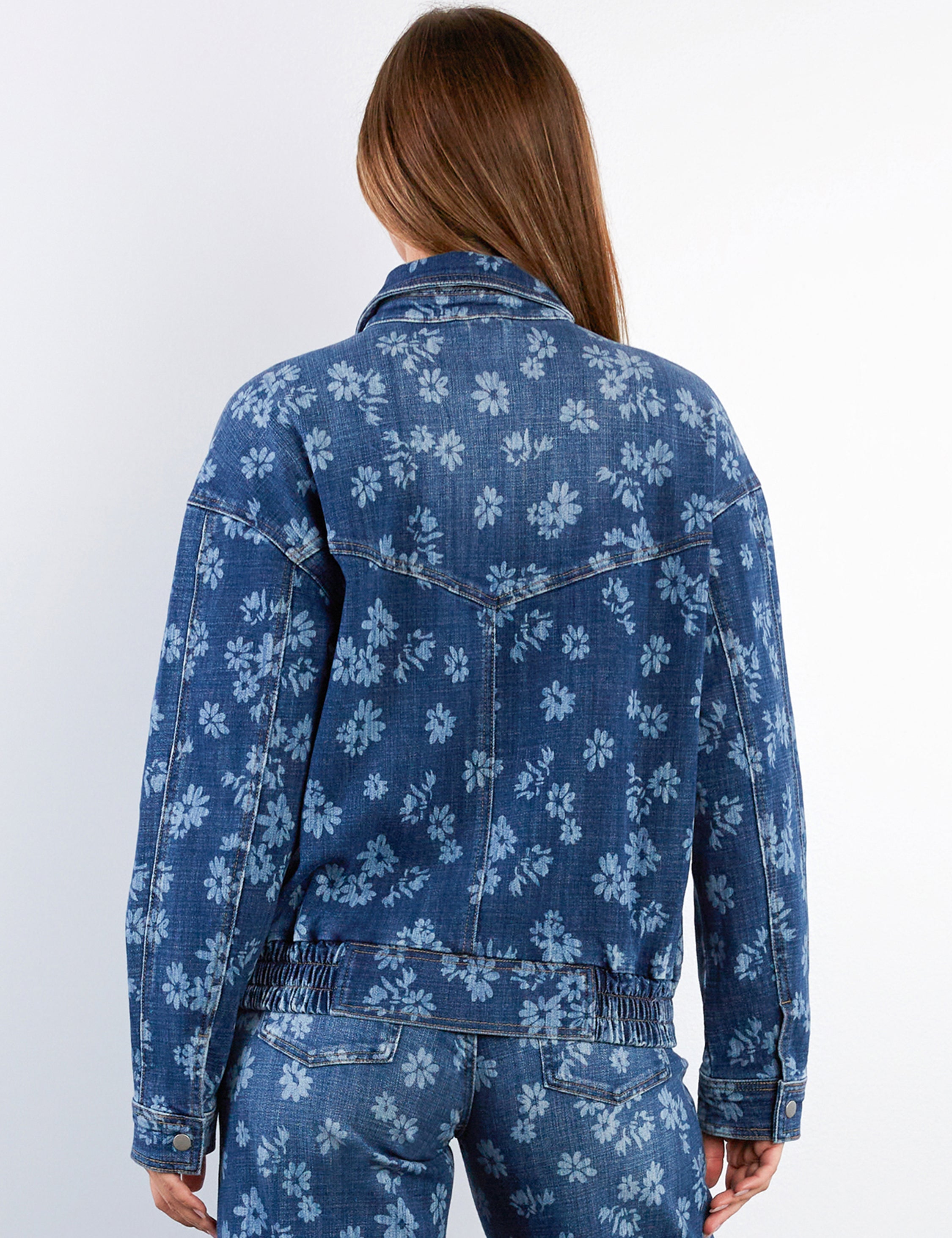 Denim Floral Jacket