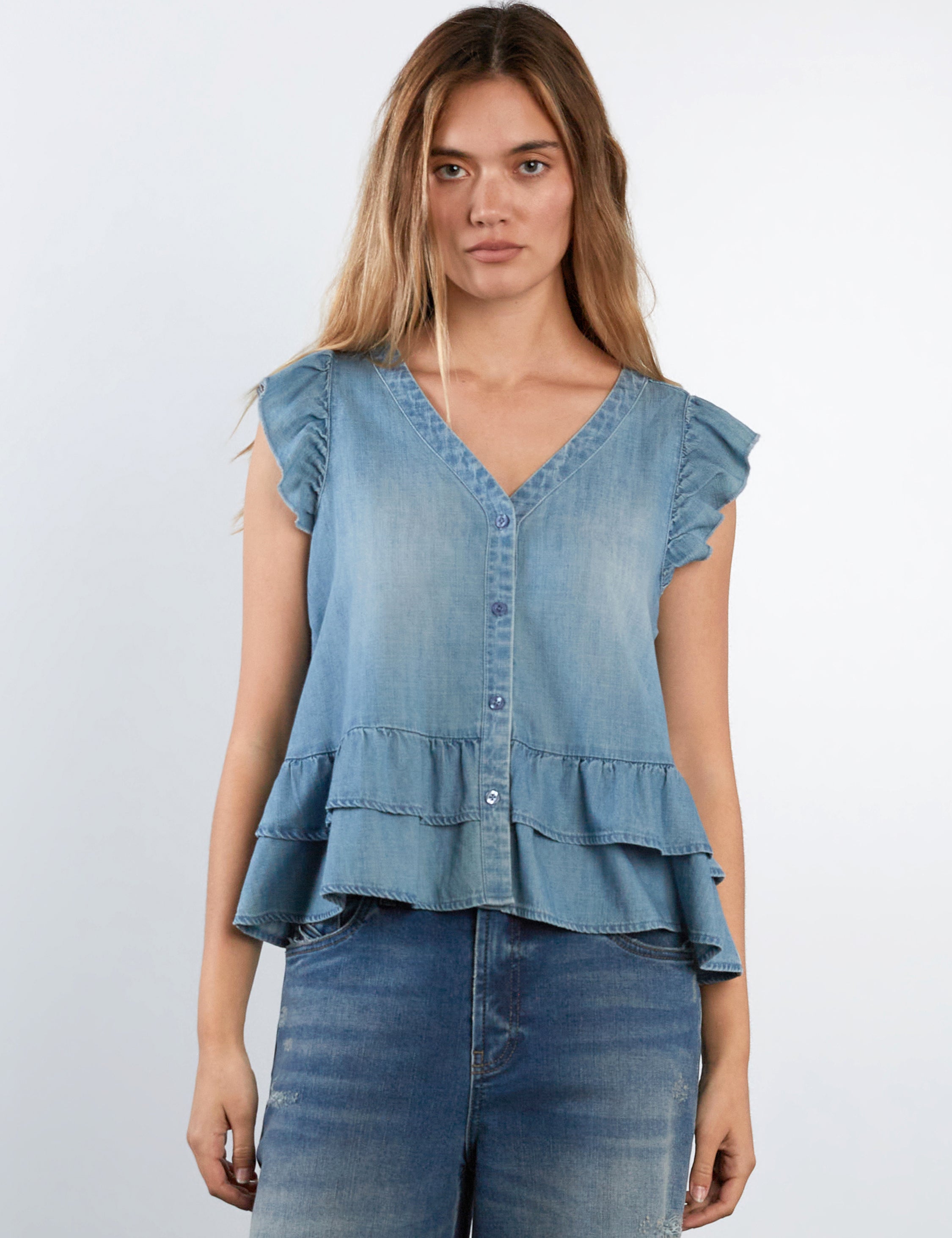 Ruffle Cloud Top