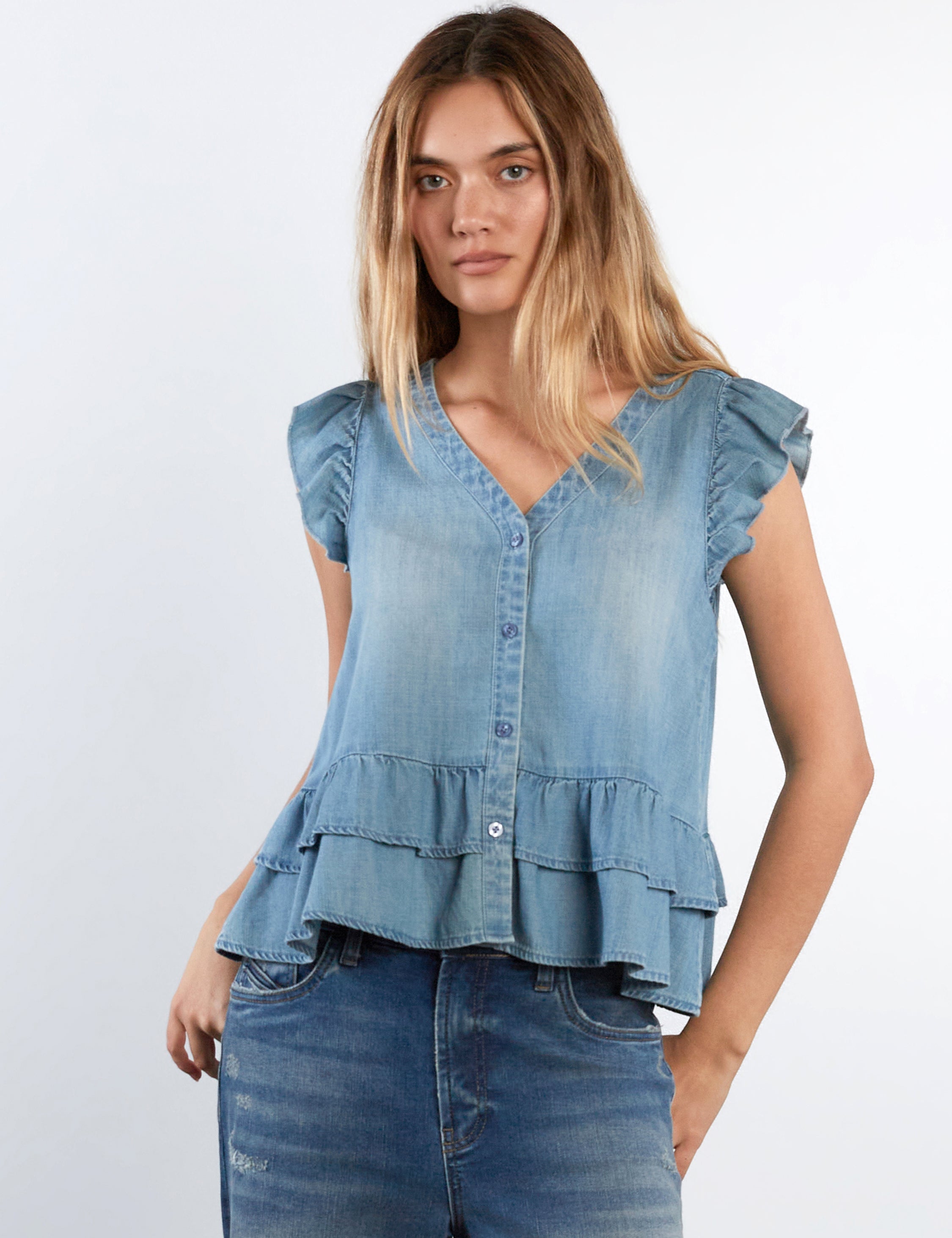 Ruffle Cloud Top