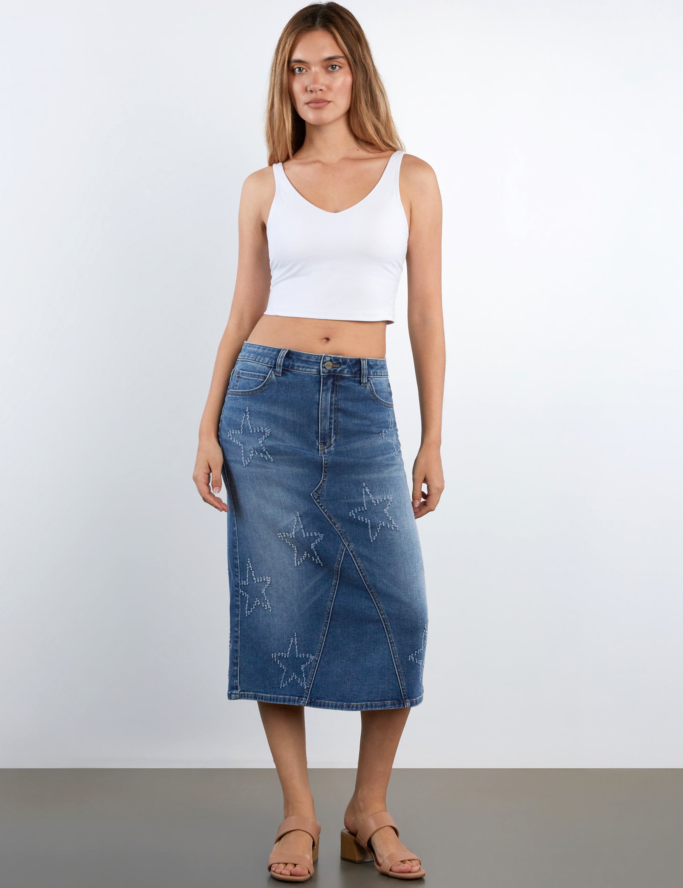 Star Denim Skirt