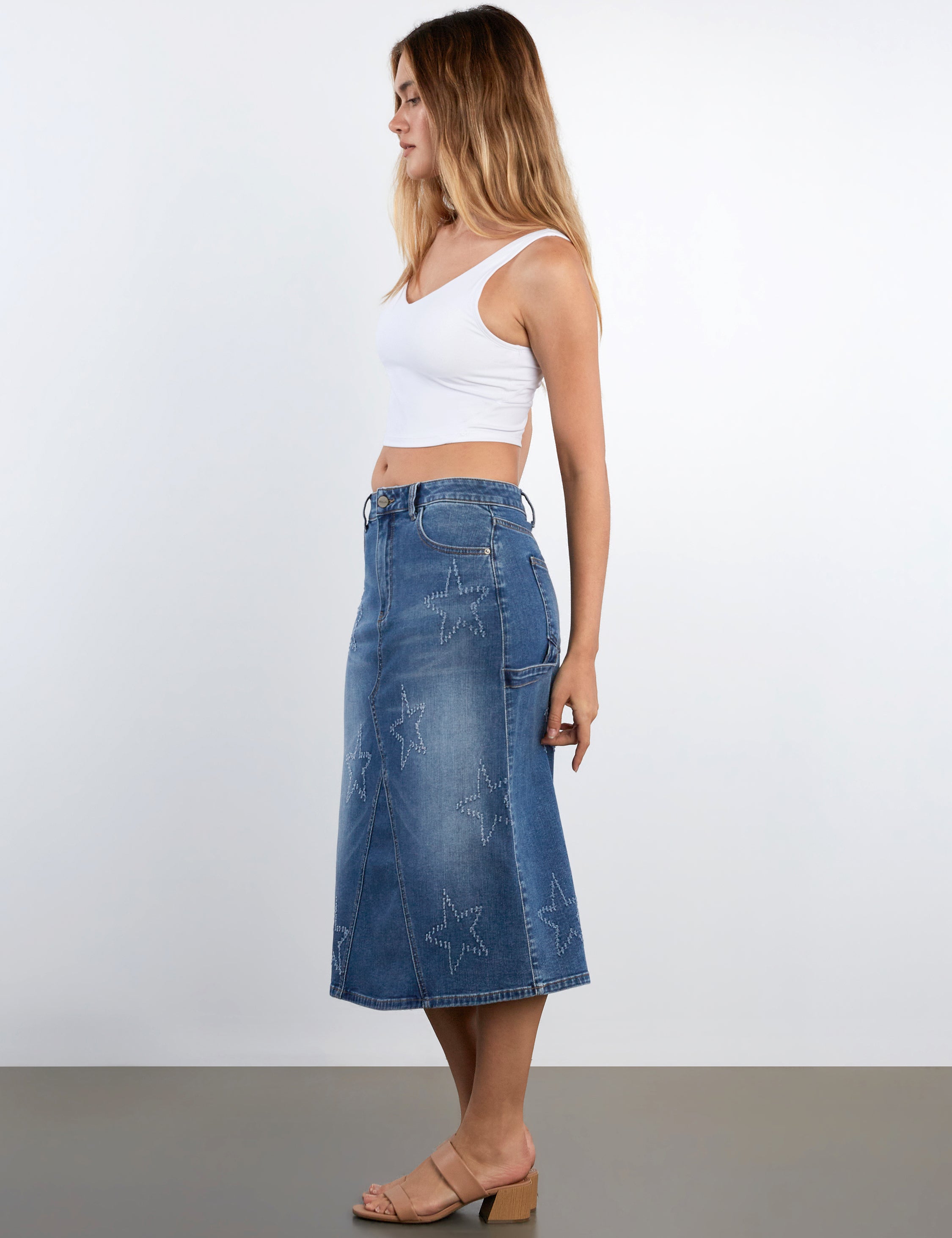 Star Denim Skirt